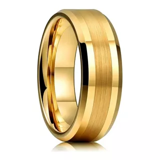 Par Alianças Tungstenio 8mm Banhada Ouro 18k Casamento