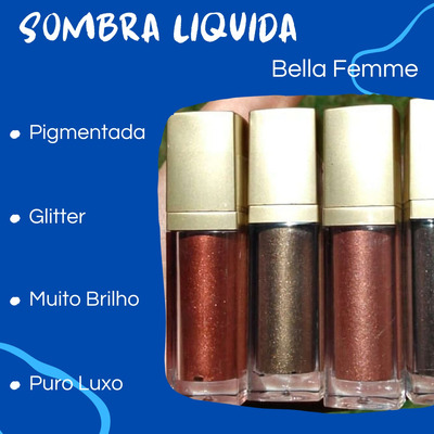 Carnaval Make Sombra Líquida Glitter Bella Femme Kit 4 Cores