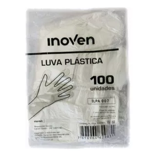 1000 Luvas Plásticas Descartável Transparente P/ Limpeza Hig