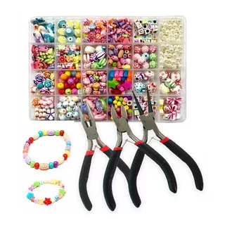 Miçangas Para Fazer Pulseira, Colar, Brinco Com Alicates Kit