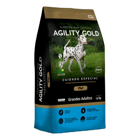 Alimento Para Perro Agility Gold Grandes Adultos Piel 8 Kg