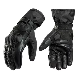 Guante De Cuero Moto Invierno Térmicos Impermeables Hipora