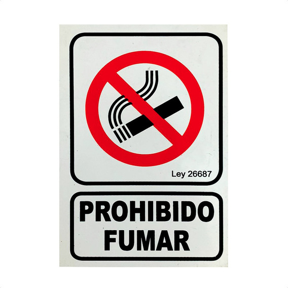 Cartel Advertencia Prohibido Fumar 10x15 Cm Alto Impacto