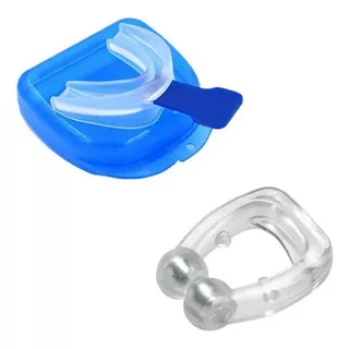 Kit Clip Nasal Anti Ronco Magnético Apneia + Protetor Bucal