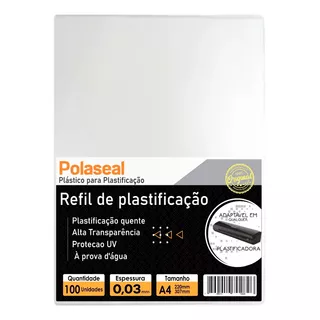 Polaseal Plástico Para Plastificação A4 220x307mm 0,03 100un
