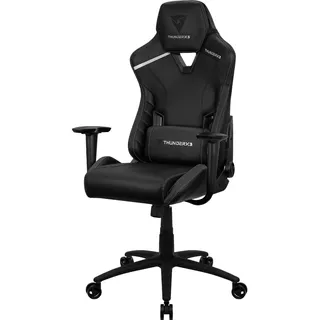 Cadeira De Escritório Thunderx3 Tc3 Gamer Ergonômica  All Black Com Estofado De Couro Sintético
