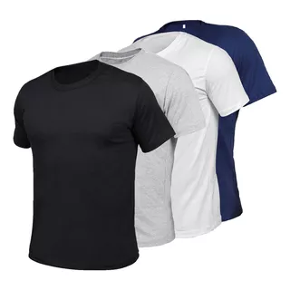 Camisetas Lisa De Algodão Penteado 5unidade Slim Premium