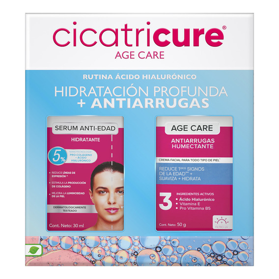 Cicatricure Sérum Ant Hid 30ml+age Care Cre Humectante 50gr