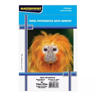 Papel Fotográfico A4 Glossy Adesivo 130g 100fls Masterprint Cor Branco