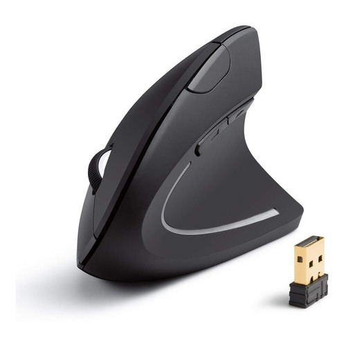 Mouse Inalámbrico Anker Vertical Receptor Usb 5 Botones - N Color Negro