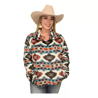 Sudadera Vaquera Para Dama Polar Multicolor Chimayo 