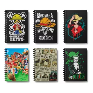 6 Adesivos Capa Caderno Prático Personagens Anime One Piece