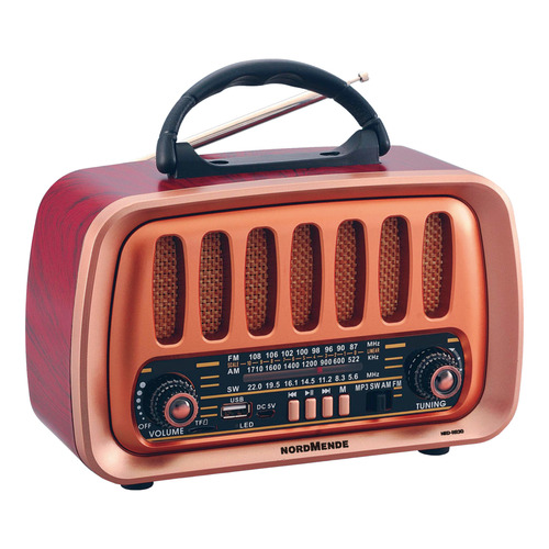 Radio Vintage Nordmende Portatil Am/fm Recargable Nrd-rr30 Color Marrón