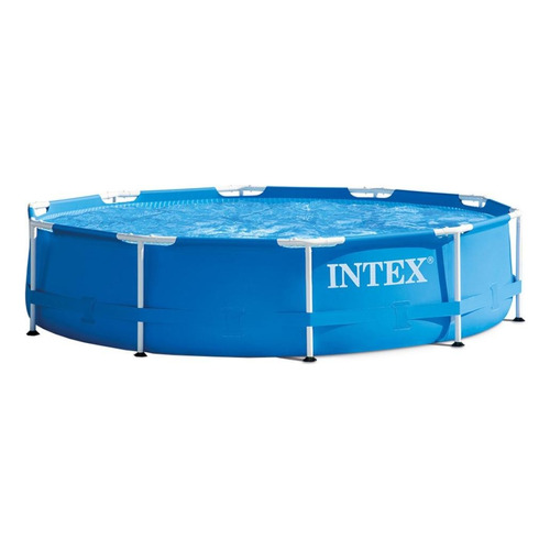 Alberca estructural redondo Intex 28201 con capacidad de 1185 galones de 76cm de largo x 305cm de ancho de 10 ft de diámetro  azul