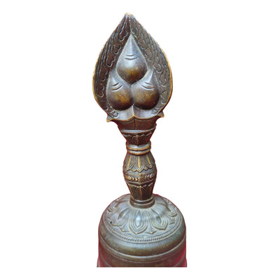 Antigua Campana De Bronce Tibetana 19 Cm De Alto - 113