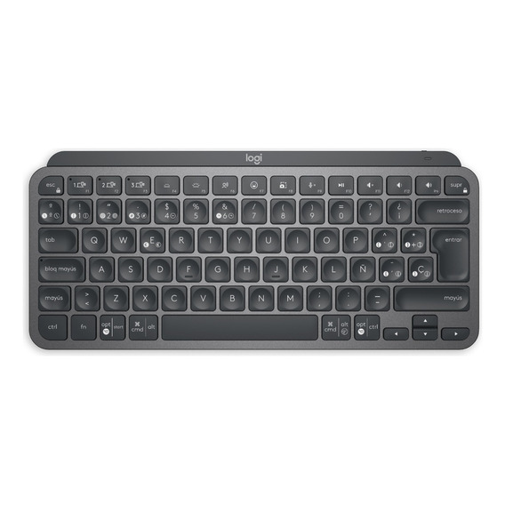 Teclado bluetooth Logitech Master Series MX Keys Mini QWERTY español color grafito con luz blanca