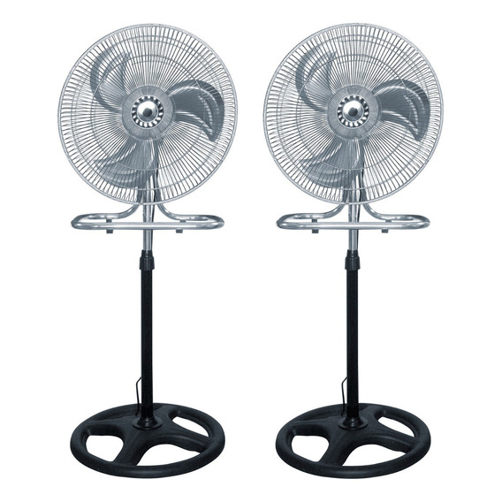 Ventilador Metalico Kit 2 Pzs Aspas Metal 18 Altura 2x1 Cantidad De Aspas 3 Color De La Estructura Negro Color De Las Aspas Plata Diámetro 50 Cm Frecuencia 60 Hz Material De Las Aspas Acero Inoxidable