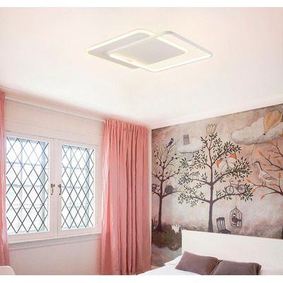 Plafon Led Moderno Blanco Diseño Cuadrado L8872 50cm Mks 