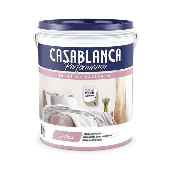 Pintura Latex Interior Satinado X 20l Casablanca Performance Color Blanco