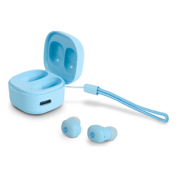 Misik - Audifonos Bluetooth - Estuche Cargador - Ear Pods Color Azul