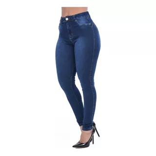 Calça Jeans Feminina Premium Cintura Alta C/ Elastano Strech