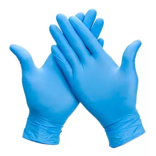 Guantes De Nitrilo Color Azul X 100u Sin Polvo Reforzados 