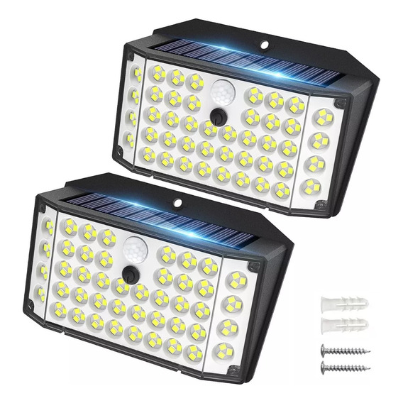 132 Leds Lámparas Solar Sensor Exteriores De Pared 2 Pcs