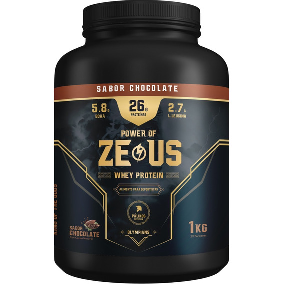 Suplemento en polvo Pálikos Fitness  Olympians Zeus Whey Protein proteína sabor chocolate en pote de 1kg