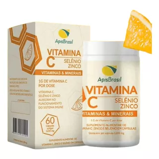 Vitamina C Com Selênio E Zinco Suplemento 1650mg Pote 60 Cps Sabor Sem Sabor