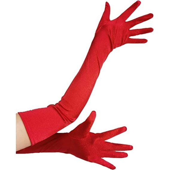 Guantes Largos De Satin Accesorio Disfraz Para Boda Fiesta