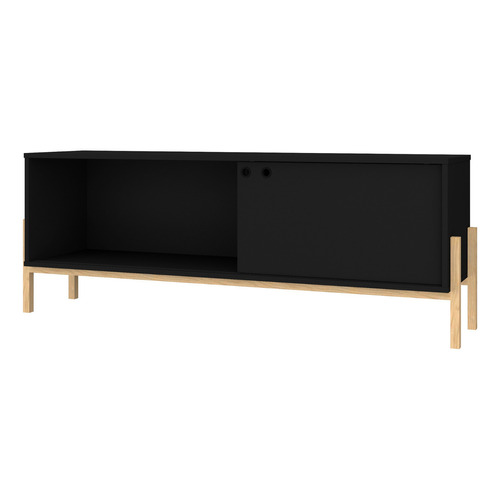 Rack Mesa Mueble Para Tv Moderno Uma Color Negro