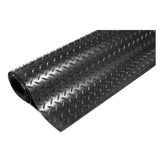 Piso De Goma Gimnasio Semilla 3mm Caucho Negro Liso Rollo