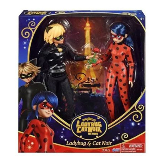 Figuras Miraculous Lady Bug Y Cat Noir 26cm Movie Art 50198 