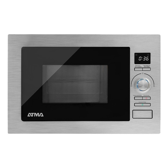 Microondas Atma Con Grill Acero Inoxidable 25 Litros 900w