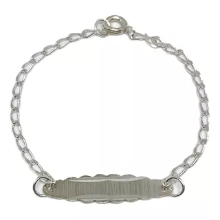 Pulsera Bilbaína Chapa Para Grabar Plata 925 15 Cm (p373)