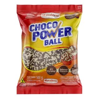 Cereal Choco Power Ball Micro Chocolate E Chocolate Branco Mavalério Pacote 500g