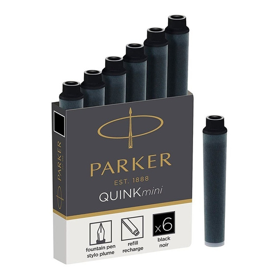 Pack 6 Cartuchos De Tinta Parker Para Pluma Quink Mini