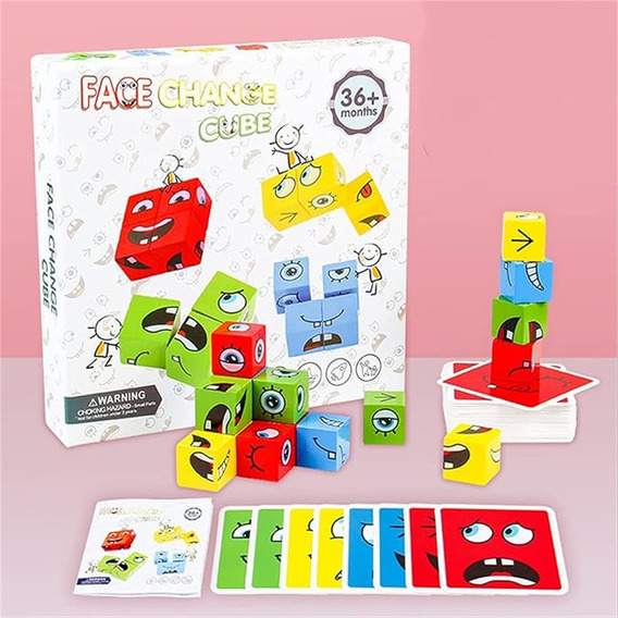 Juego De Puzzle Cubos Didáctico Expresiones Y Emociones