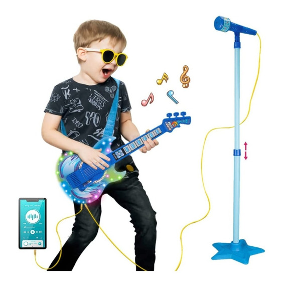 Guitarra Musical Y Micrófono Karaoke - Juguetes De Niños