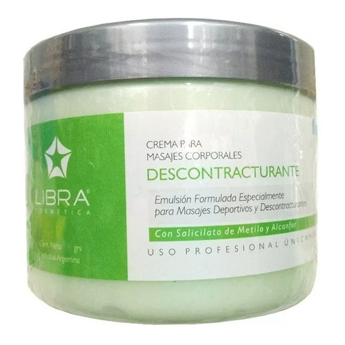  Crema Masajes Descontracturantes X 250grs Libra Cosmetica