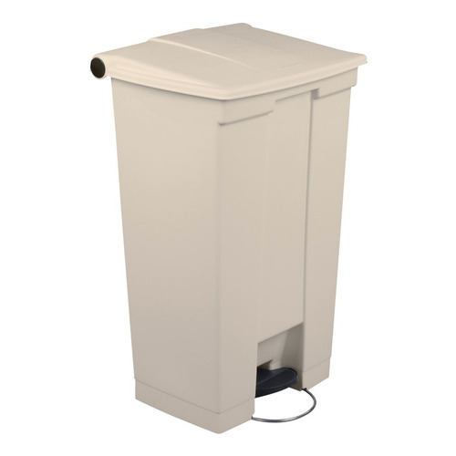 Contenedor Móvil De Pedal Rubbermaid 23 Gal Manos Libres Color Beige