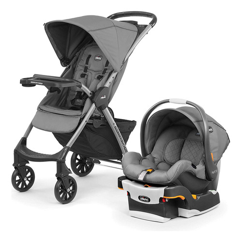 Chicco Carriola Mini Bravo Plus Travel System Slate, Gris Color Gris oscuro Chasis Negro