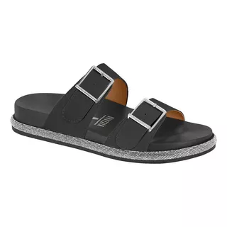 Papete Feminina Birken Vizzano De Brilho Fivelas Strass 