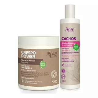 Kit Finalizador Gelatina Creme De Pentear Crespo Power Apse