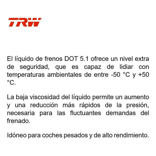 Liquido Frenos Hidraulicos Disco Y Tambor Dot5.1 900 Ml Trw