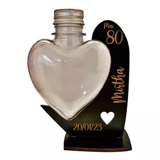 20 Souvenir Personalizados Envase Corazón Quince Boda Fiesta