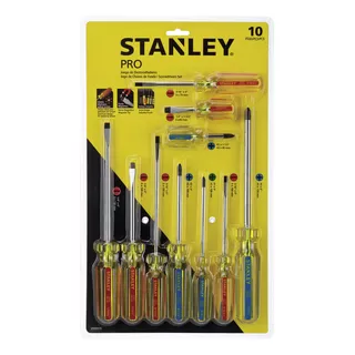 Juego De Destornilladores Pro 10ud Stanley Stht69172