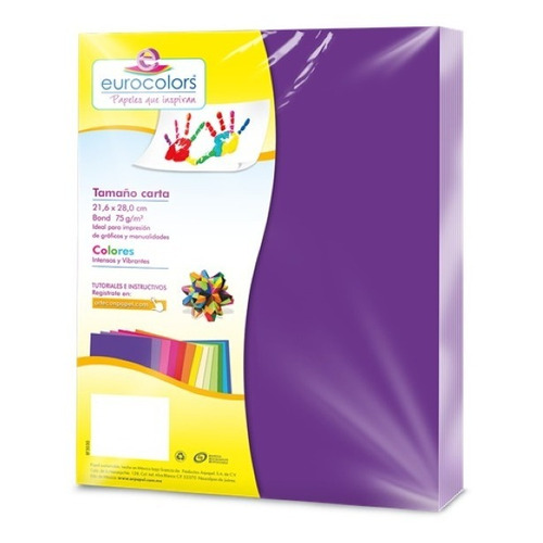 Papel Cortado Eurocolors Carta Morado C/100 Ec0016 /vc