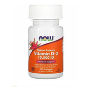 Suplemento Em  Softgels Now Foods  Vitamin D3 10000 Iu Vitaminas Em Pote 120 Un