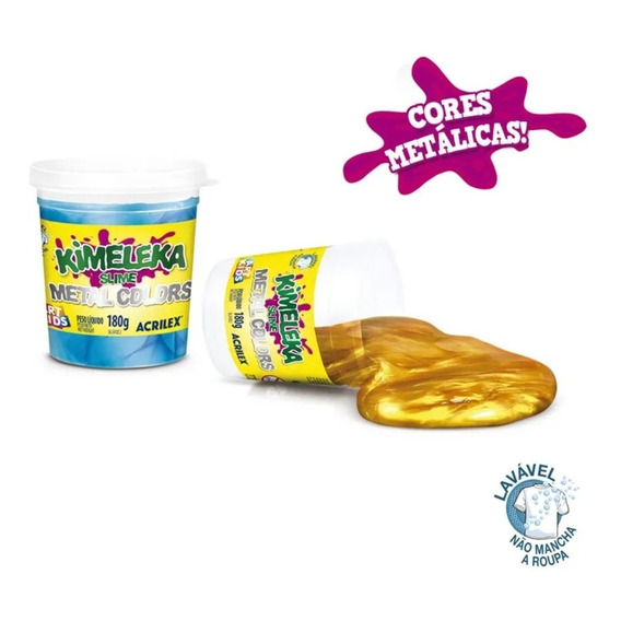 Slime Kimeleka Metal Colores 180g Art Kids Acrilex 05832